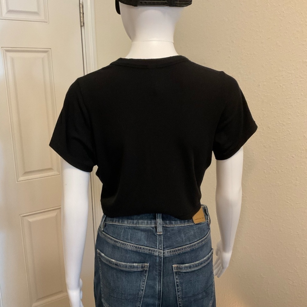 SKIMS Black Soft Lounge Cropped T-Shirt, Onyx, Sz XL - Picture 5 of 6
